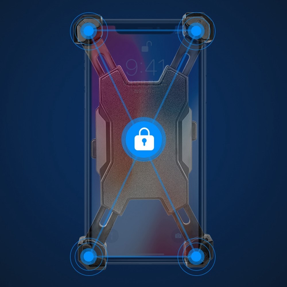 Handyhalterung Fahrrad | 360 Drehung Rutschfest Stoßfest | Für Mountainbike & E-Bike Fahrer | Bicycle Phone Holder Black